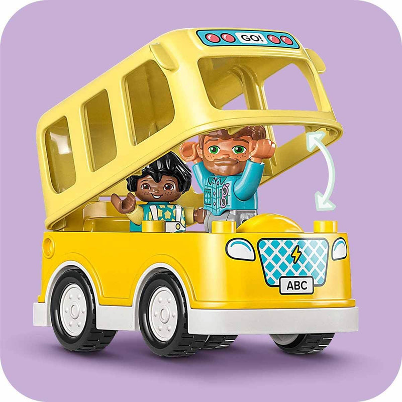 LEGO DUPLO The Bus Ride Set, Learning Toy To Help Build Social and Fine Motor Skills, with Vehicle and Figures, Preschool Educational Gift for 2+ Years Old, Toddlers, Boys and Girls 10988