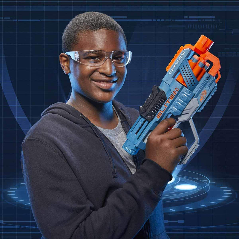 Nerf Elite 2.0 Commander RD-6 Dart Blaster, 12 Nerf Elite Darts, 6-Dart Rotating Drum, Outdoor Toys For 8 Plus Year Old Boys & Girls