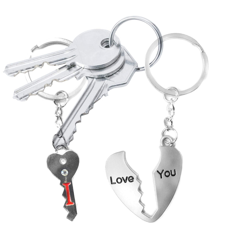 TRIXES Valentines Keyring I Love You Key Ring Key to my Heart Key Chain - Romantic Couples Keychain Gift for Her Him - Present for Girlfriend Boyfriend Husband Wife