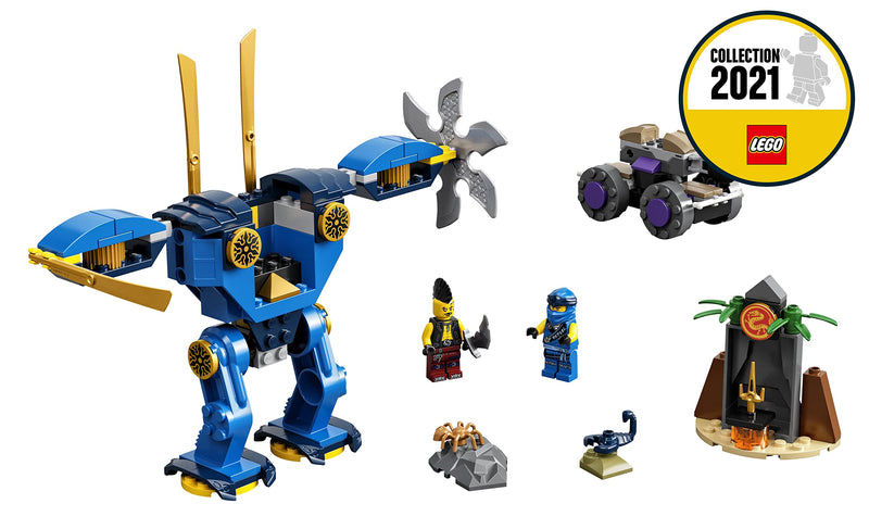 LEGO 71740 NINJAGO Legacy Jay’s Electro Mech Toy, Action Figure for Toddlers 4 + Years Old Kids, with Spider & Ninja Car
