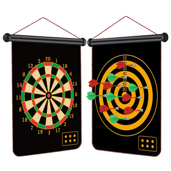 Magnetic Dart Board for Kids, 12pcs Magnetic Darts, 15" Double Sided Board Game Set, Safe Indoor Outdoor Family Game, Best Toy Gift for Teenager 5 6 7 8 9 10 11 12 13 14 15 Years Old Boys (15")