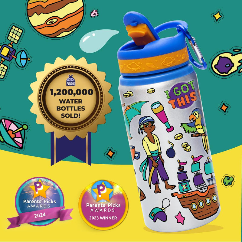 PURPLE LADYBUG Decorate Your Own Water Bottle Craft Kits for Kids - Cool 6 Year Old Boy Gifts Ideas, Birthday Presents for Kids 6-12, Fun 7 Year Old Boy Gifts, Kids Water Bottles, & Crafts for Boys - Gift Guide
