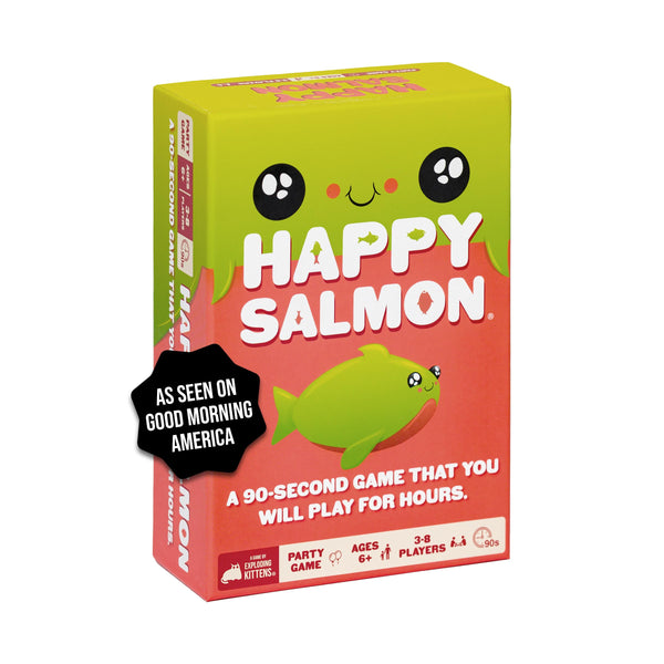 Happy Salmon by Exploding Kittens - 3-8 Players - Ages 6+ - 90 Second Rounds - Easy to Learn Quick Matching Card Game - Party Game, Family Game Night, Kid and Adult Card Game