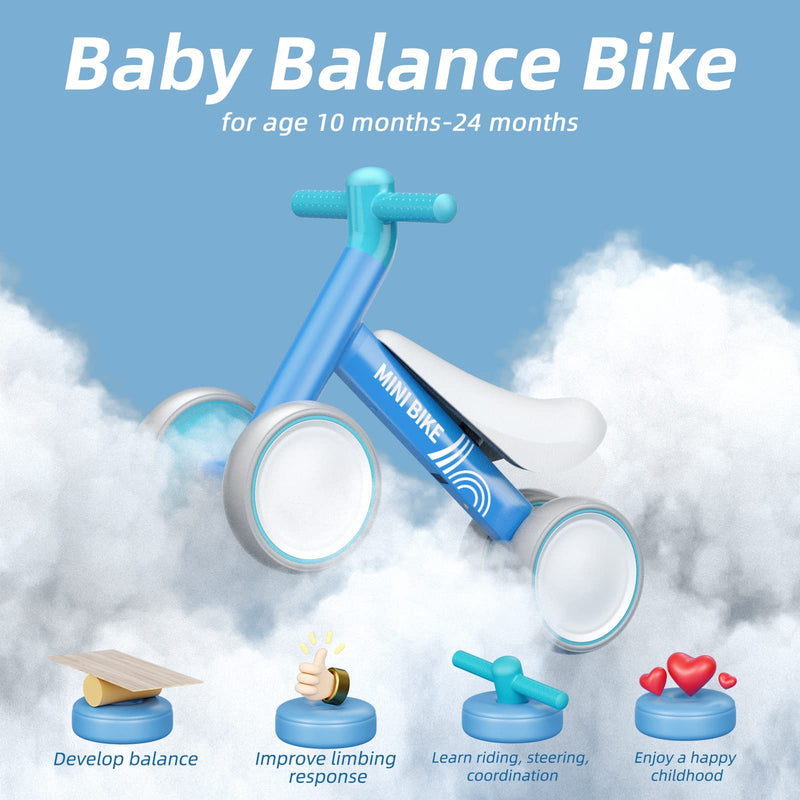 KORIMEFA Baby Balance Bike 1 Year Old Ride On Toys Baby First Bike 1st Birthday for Girls Boys Toddler Bike for 10-24 Months Baby Walker No Pedals