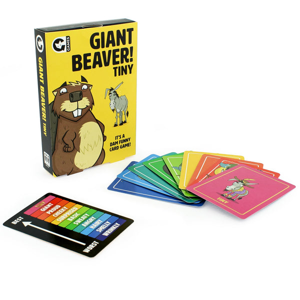 Ginger Fox Giant Beaver Tiny! Party Card Game | Hilarious Boasting Fun for Grown Up | Silly Wordplay | Great for Game Night with Friends | Naughty Nature Animal Games for 2+ Players, Ages 16+