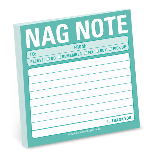 1-Count Knock Knock Nag Note Sticky Notes, to Do List Notepads, 3 x 3-inches Each