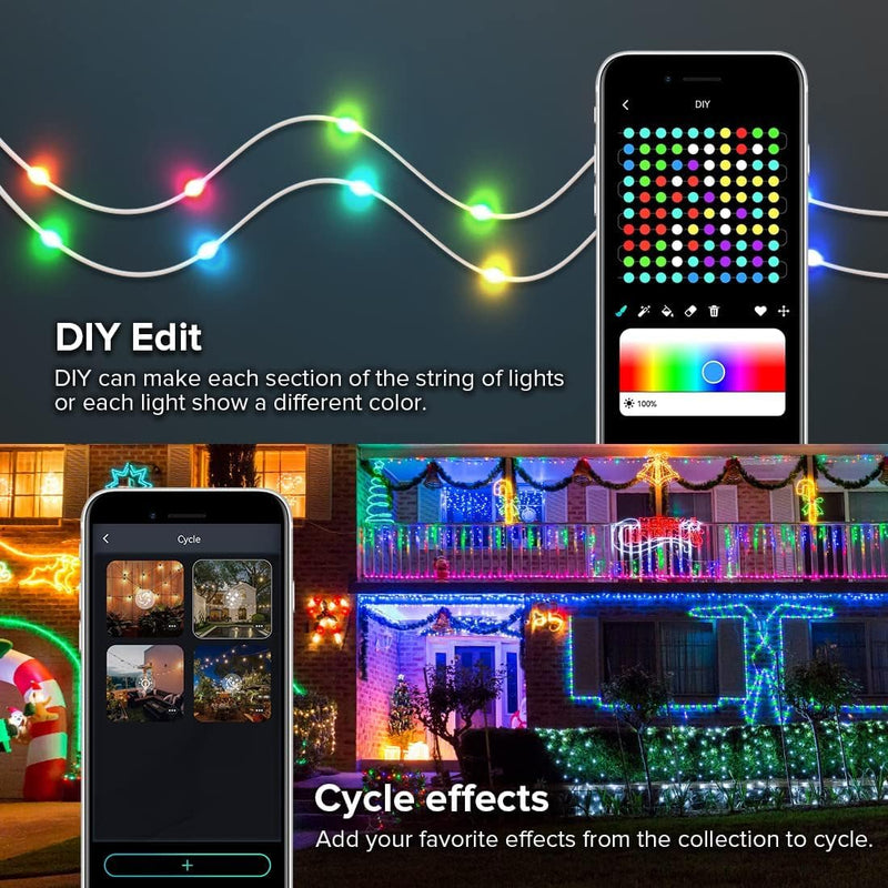 Oreunik Smart App Control Lights,33FT 100LED RGB Fairy Lights for Bedroom,DIY Color&Music Sync String Lights for Bedroom Hanging Fairy Lights,Party,Wedding,Birthday,Christmas Decoration - Gift Guide