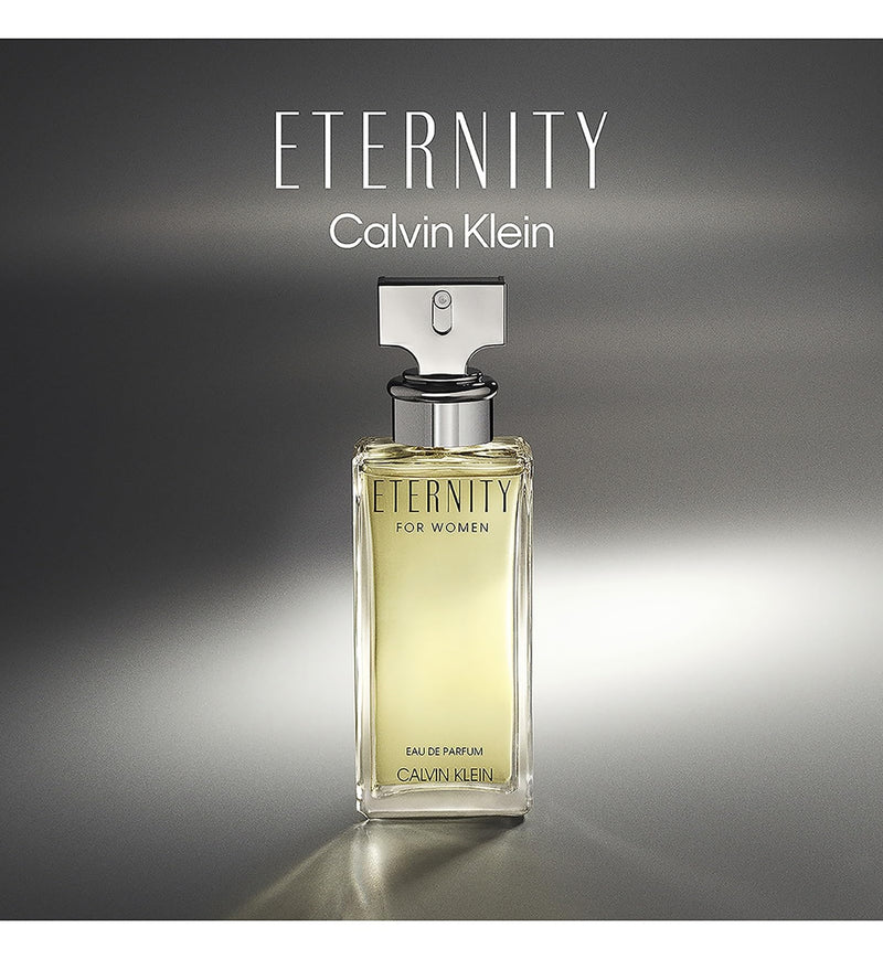CALVIN KLEIN Eternity - Eau de Parfum for Women - Floral Fragrance With Notes Of Bergamot, White Lily, White Rose, Carnation, Violet, Sandalwood, Amber, Musk - High Longevity - Spray 3.3oz