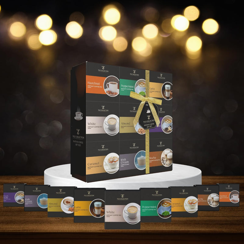 Coffee Gift Set - 9 Instant Coffee Selection Gift Set | Christmas Coffee Gifts For Women & Men |Coffee Selection Of Hazelnut, Caramel, French Vanilla, Irish, Latte, Coffee Gifts For Women (Instant) - Gift Guide