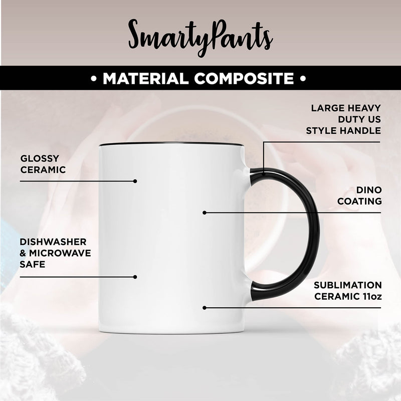 SmartyPants Abibliophobia Mug Tea Coffee Cup - Novelty Fun Read Books Novel School Year Class Pupil Best Teacher Inspire Library Black Handle Gift Present (Black Handle Prime)