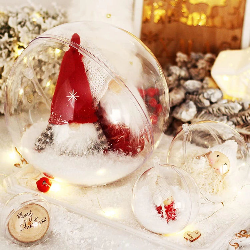 30 PCS Clear Fillable Christmas Baubles, Personalized Christmas Tree Decorations, 5CM, 6CM, 8CM DIY Clear Plastic Baubles, Make Your Own Baubles - Gift Guide