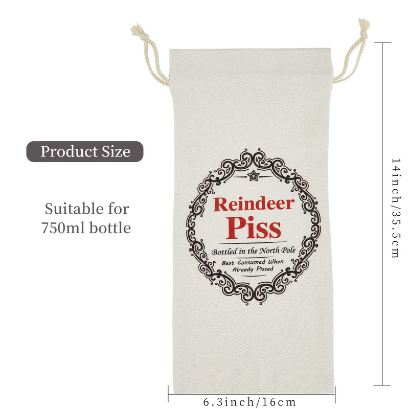 RF&CM Reindeer P!ss Christmas Funny Novelty Wine Bottle Bag Bags Humour Secret Santa - Gift Guide