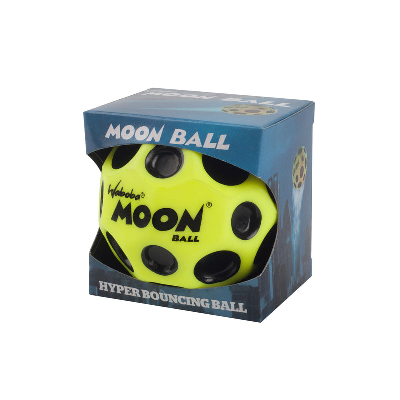 Waboba Moon Ball-Bounces Out of This World-Original Patented Design-Craters Make Pop Sounds When It Hits The Ground-Easy to Grip, Colour-Yellow, 70 x 67 x 70 mm