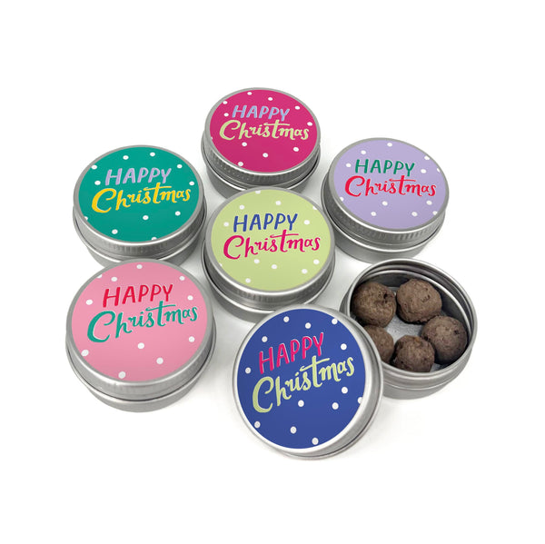 SEEDBALL Happy Christmas Seed Bombs (Pack of 6, 5 Balls per Tin) | Eco Friendly British Wild Flower Seed Mix - Stocking Filler & Gardening Gifts for Women & Men | Cute & Festive Small Santa Gifts - Gift Guide