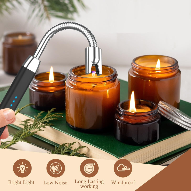Electric Candle Lighter Gifts for Women, USB C Long Lighter with LED Flashlight Rechargeable Plasma Arc Lighter Long Reach, Wife Sister Ladies Gifts Xmas Presents Christmas Stocking Fillers Women - Gift Guide