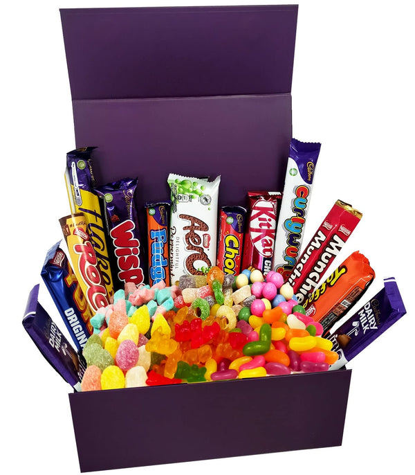 Mega Chocolate and Sweets Hamper - Delicious Chocolate Bars Presented Well in Magnetic Gift Box | Excellent Birthday Gift with Pick n Mix Sweets - Gift Guide