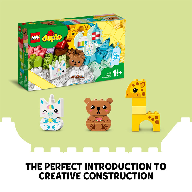 LEGO DUPLO Creative Building Time 10978 Colorful Construction Toy for Preschoolers Aged 18 Months and up (120 Pieces)