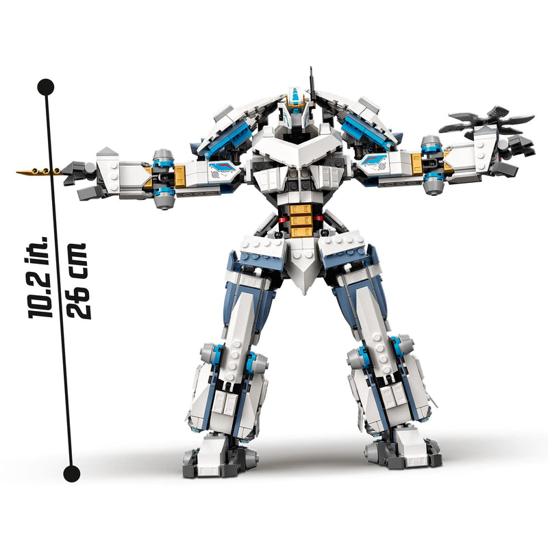 LEGO 71738 NINJAGO Legacy Zane’s Titan Mech Battle, Action Figure Ninja Toy with Golden Jay & Zane Minifigures, plus Ghost Warriors, Gifts for Kids, Boys & Girls