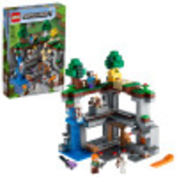 LEGO Minecraft The First Adventure 21169 Hands-On Minecraft Playset; Fun Toy Featuring Steve, Alex, a Skeleton, Dyed Cat, Moobloom and Horned Sheep, New 2021 (542 Pcs), Multicolor