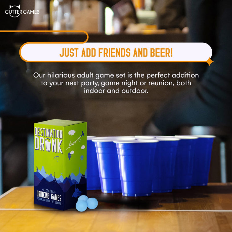 Destination Drunk - 15 Craziest Drinking Games for Adults Party from Around the Globe, Beer Pong & More, The Best & Exciting Adult Party Games from Japan, Peru, Germany, & More, Great Stocking Fillers