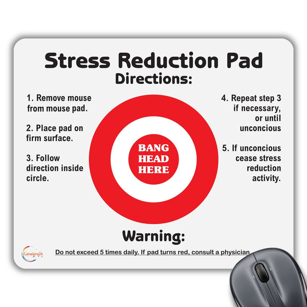 Coralgraph Inc CP110 Very Funny Stress Reduction Pad Directions Novelty Gift Printed PC Laptop Computer Mouse Mat Pad