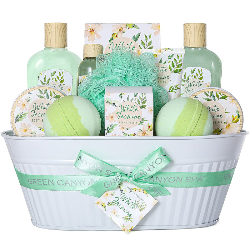 Birthday Gifts for Her -12pcs Jasmine Home Spa Set Includes Shower Gel,Bath Salt,Body Lotion, Pamper Gifts for Women, Mothers Day Gift for Mom Wife, Luxury Bath Gift Sets for Women, Mum Gifts