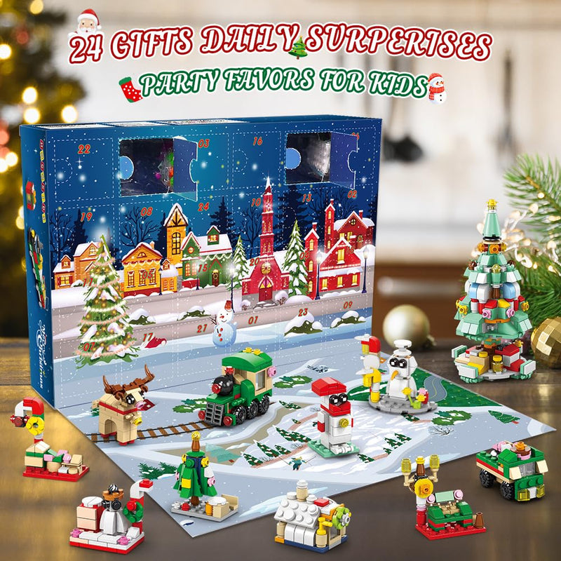 HOGOKIDS 2024 Advent Calendar Christmas Building Set - 24 Collectible Surprises for Kids Countdown Playset Christmas Toys Includes Santa Claus Tree Train Nutcracker Blocks Boy Girl 6-12 Year(1122 PCS) - Gift Guide