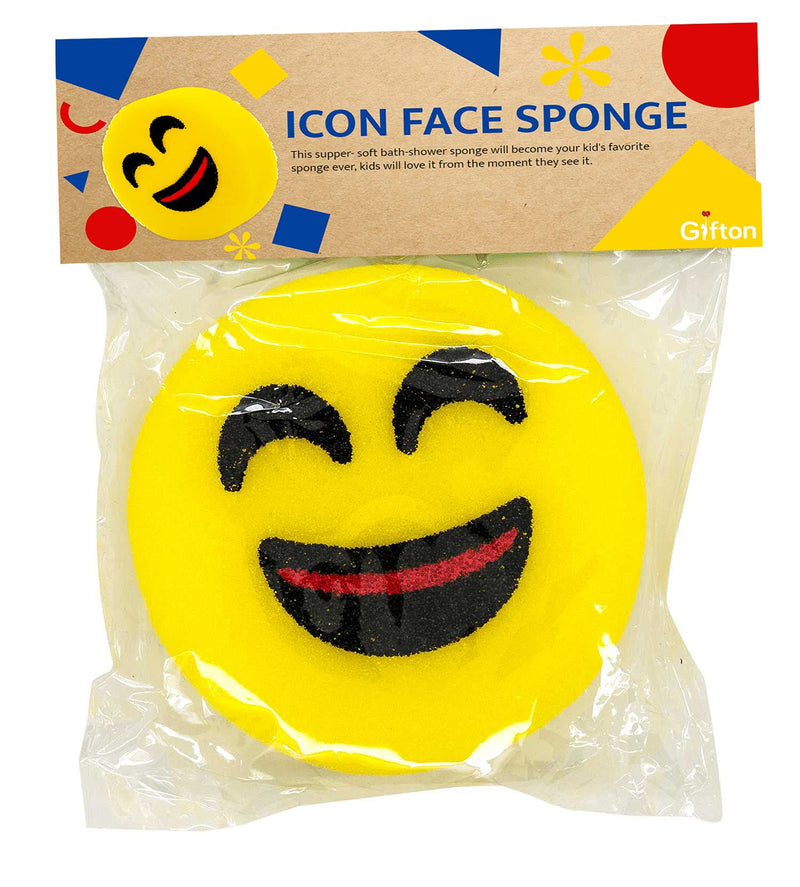 Gifton - Icon Face Shape Sponge for Bathing Bath Time Toy Funny Cute Shower Kids Sponge Bath Novelty for Soft Skin - Gift for Boys Girls Men Women Toddler Birthday Present Christmas Stocking Filler - Gift Guide