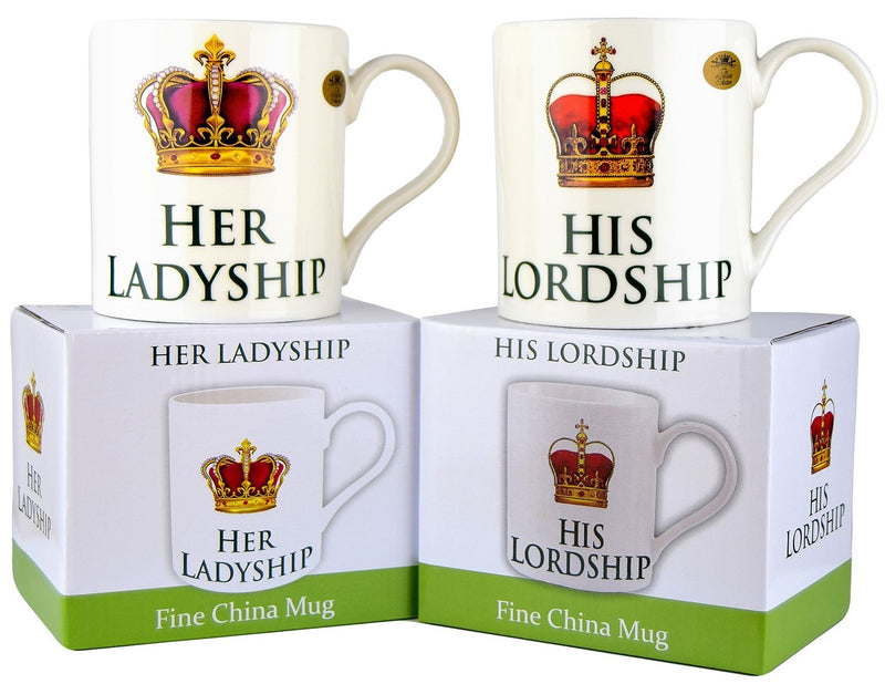 The Leonardo Collection His Lordship & Her Ladyship Fine China Set of 2 Mugs in Individual Gift Boxes - Gift Guide