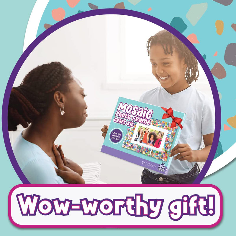 PURPLE LADYBUG Decorate Your Own Mosaic Photo Frame Craft Kits for Kids Age 6+ - Great 7 Year Old Girl Gifts, Arts & Crafts for Kids Ages 6 7 9 10+ - Gifts for 8 Year Old Girls - Girls Christmas Gifts - Gift Guide