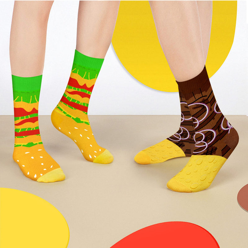 Funny Burger Socks Box for Men Women Teenage Boys - Funny Gifts Novelty Fun Funky Food Cool Crazy Silly Multipack Odd Socks Birthday Gifts Christmas Stocking Stuffers(2 pairs) - Gift Guide