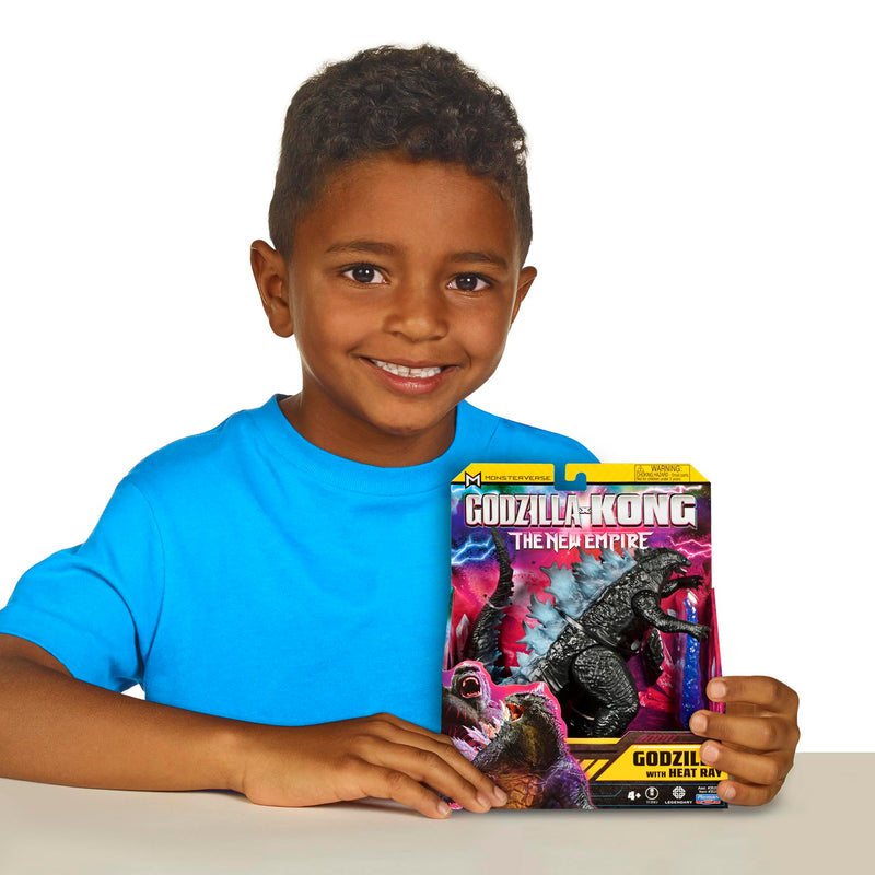 MonsterVerse Godzilla x Kong: The New Empire, 6-Inch Godzilla Original Action Figure Toy, Iconic Collectable Movie Character, Includes Heat Ray Power Feature, Suitable for Ages 4 Years+