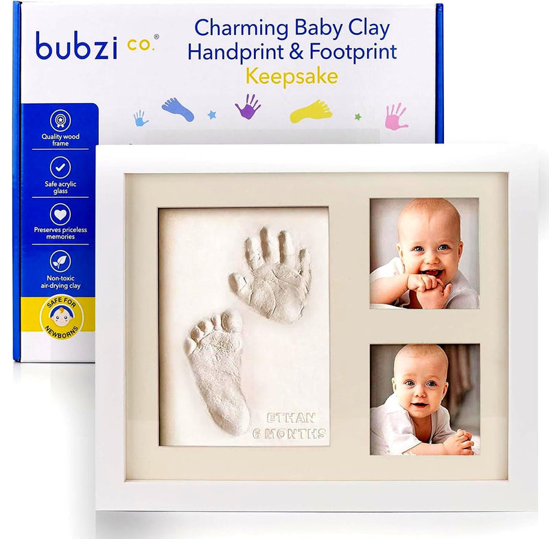 Baby Handprint Footprint Makers Kit Keepsake Photo Framed Pictures for Newborn Boys & Girls, Baby Gifts, Personalized Baby Milestone Gift, Memory Art Picture Frames for Baby Registry Nursery Decor - Gift Guide