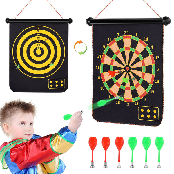 Terazis Powerful Double-Sided Magnet 15''Dart Board Set with 6 Pcs Darts - Christmas Xmas Gifts for Kids - Gift Guide