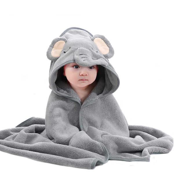 Asnewkit Hooded Baby Towel, Baby Bath Towels with Hood,Unique Animal Design Baby Towel with Hood Soft Absorbent Baby Bath Towels, for Newborn Baby Boy and Girl (Grey) - Gift Guide