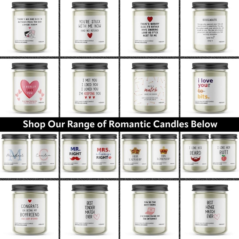 Gifts for Her & Him - Soy Wax Scented Candle - Stuck with Me Gift - Girlfriend or Boyfriend Presents for Birthday or Christmas