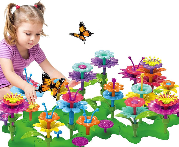 Toys for 3 4 5 6 Years Old Girls Boys Flower Garden Building Blocks STEM Creative Educational Toys Christmas Birthday Gifts for 3 4 5 6 Year Old Girls Kids Toddlers Preschool 3-6 yr Old Girl-102pcs - Gift Guide