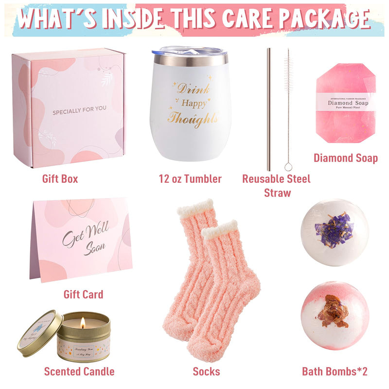 Get Well Soon Gifts for Women, Care Package for Her Gift Basket for Sick Friends, hug in a box Relaxation Spa Bath Set for Her Ladies Pamper Hamper Sets for Mum, Friends, Sister, Wife