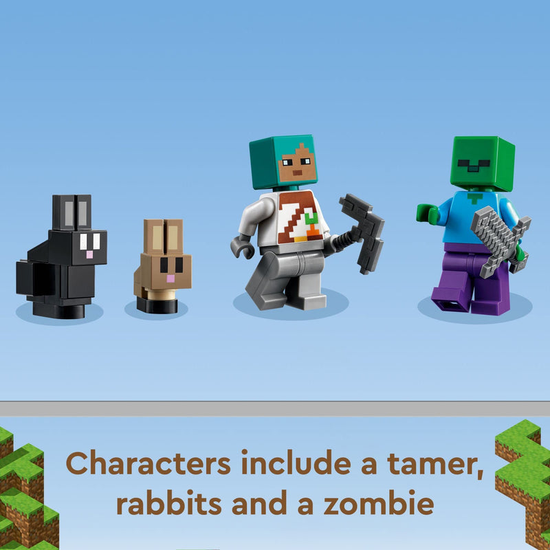 LEGO Minecraft The Rabbit Ranch 21181 Building Kit; Toy Bunny House Playset; Gift for Kids and Players Aged 8+ (340 Pieces)