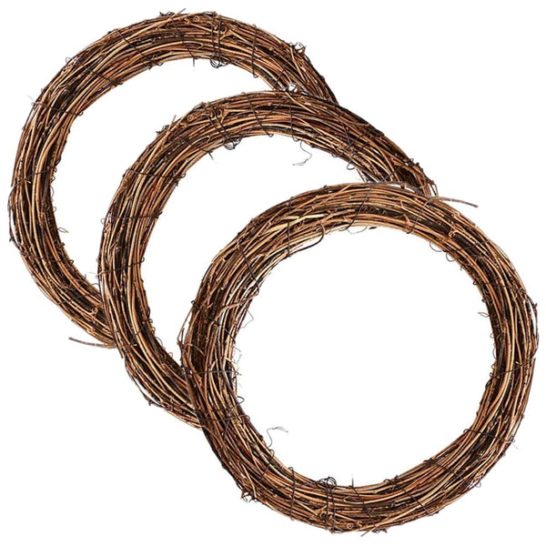 Aisszhao 20cm Natural Grapevine Wreath 3pcs Christmas Wreath Door Round Garland Vine Branch Wreath DIY Craft Xmas Wedding Holidays New Year Garden Home Party Decors(20+20+20) - Gift Guide