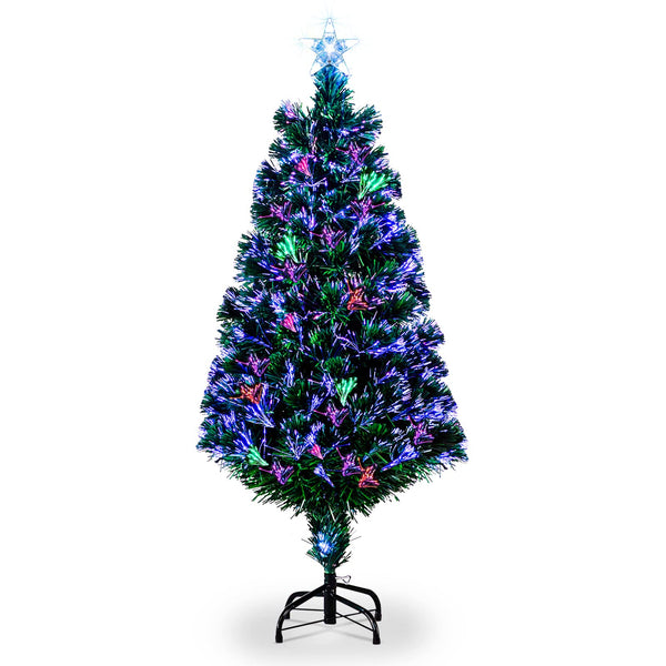 4ft Fibre Optic Christmas Tree, Artificial Christmas Tree with Color Changing Multicolor Fibre Optic and Star, Green Xmas Tree Fiber Optic Christmas Tree Decorations for Indoor 1.2m - Gift Guide