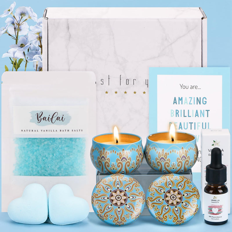 Vanilla Bath Sets Pamper Gifts for Women Birthday, Unique Skin Care Pamper Hamper for Women Self Care package for Her, Relaxation Spa Gifts Set Get Well Soon Gift for Women Best Friend Sister Auntie