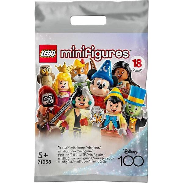 LEGO 71038 Minifigures Disney 100, 1 of 18 Iconic Characters to Collect, Collectible Mystery Bag with Buildable Toy incl. Mickey Mouse, Stitch, Mulan & More (1 Piece - Style Picked at Random)