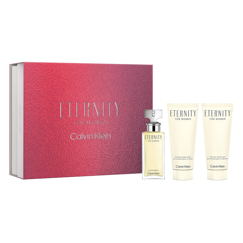 Calvin Klein Women's 3 Piece Eternity Giftset including an Eau de Parfum 50ml, Body Lotion 100ml and Shower Gel 100ml