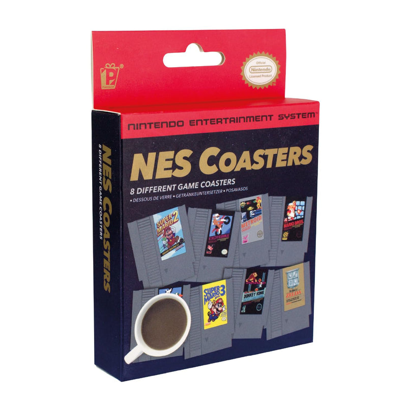 Nintendo NES Cartridge Retro Drink Coasters for Gamers - Officially Licensed, Featuring Donkey Kong, Legend of Zelda, Super Mario, and More Classic Games, Set of 8 | Paladone