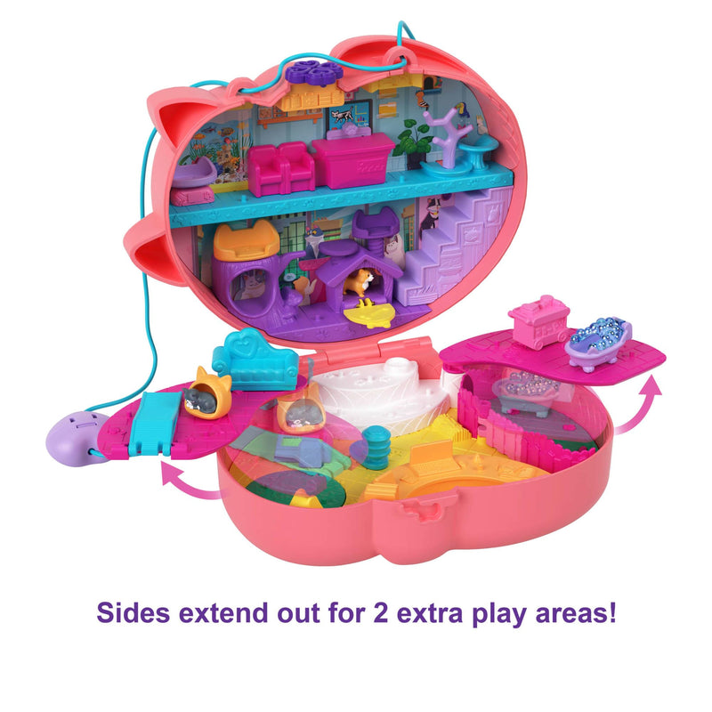 Polly Pocket Starring Shani Cuddly Cat Purse, Pet Vet Theme with 2 Micro Dolls & 18 Accessories, Pop & Swap Peg Feature, Great Gift for Ages 4 Years Old & Up, HGT16 - Gift Guide