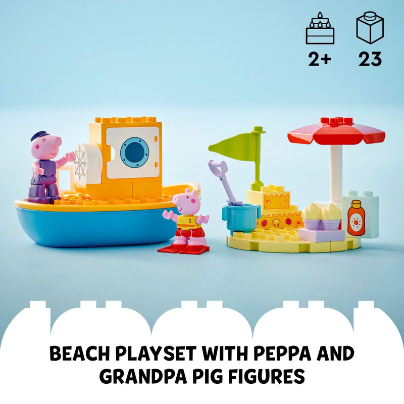 LEGO DUPLO Peppa Pig Boat Trip Bath Toy, Building Block Learning Set for Preschool Kids with 2 Peppa Pig Figures Included, Water Toy Gift Idea for Toddlers Ages 2 and Up, 10432