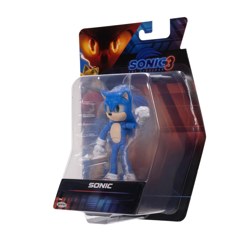 Sonic The Hedgehog Sonic 3 Movie Sonic Collector Toy Figure by Jakks Pacific, Stands 5” / 13 cm Tall, Highly Articulated for Boys/Girls, Officially Licensed 3 Movie, Suggested for Ages 3+