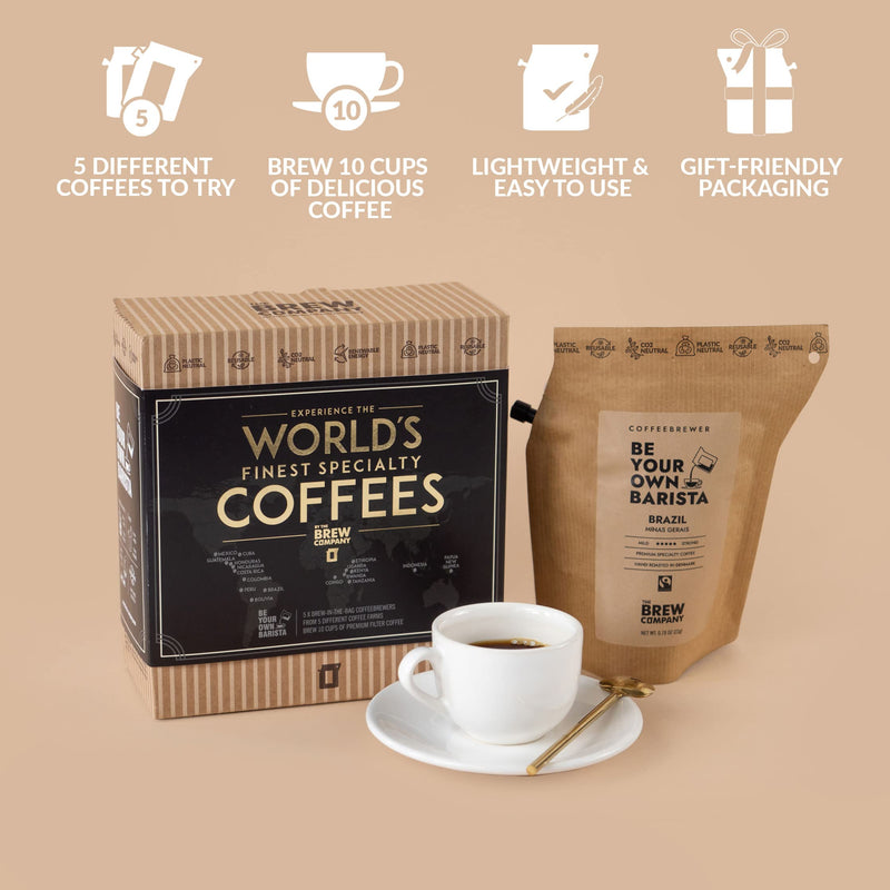 Original Gourmet Coffee Gift Set for Men & Women – 5 of the World’s Finest Single Estate Specialty & Organic Coffees | Brew & Enjoy Anytime, Anywhere | Hamper Style Letterbox Gift Idea for Him & Her - Gift Guide