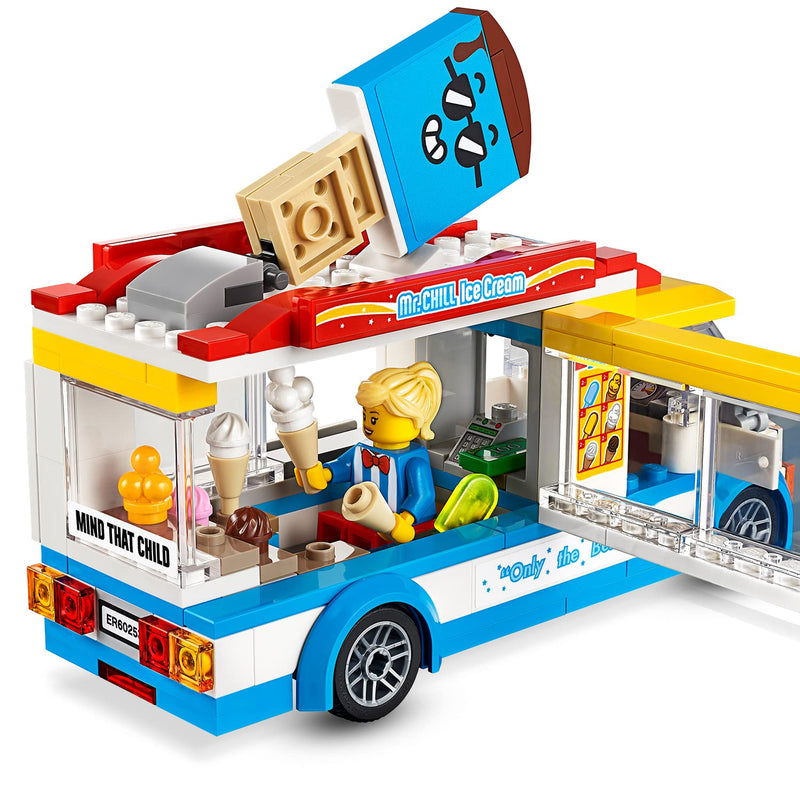 LEGO City Ice-Cream Van 60253 Playset, Featuring an Ice-Cream Van, Ice-Cream Lady and Skateboarder Minifigures, and a Cute Dog Figure; Great Gift for Kids (200 Pieces)